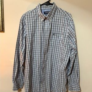 Chaps Men's Checkered Shirt in Blue and Brown